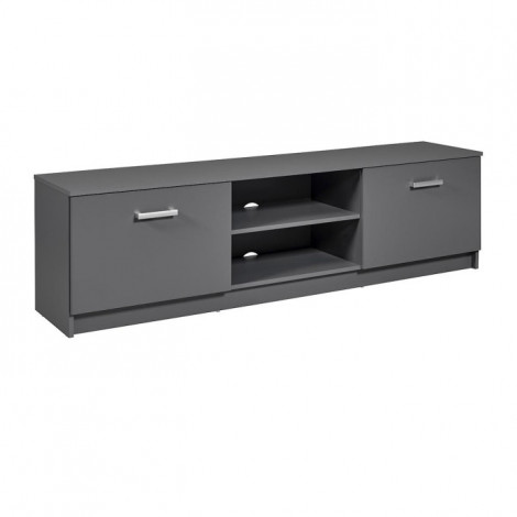 Meuble TV 2 Portes Design "Azio" 180cm Gris|Meuble TV|Paris Prix