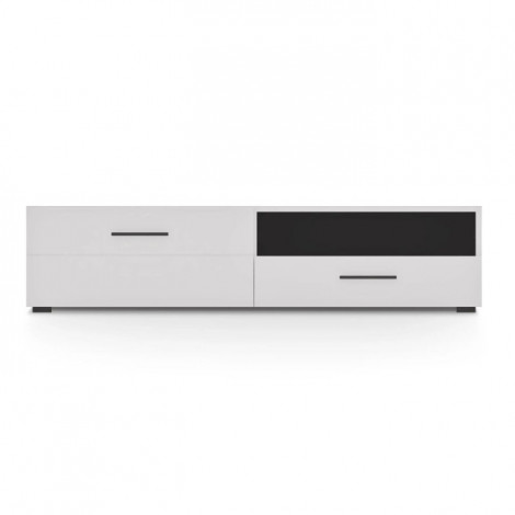 Meuble TV 1 Porte "Bianca" 140cm Blanc|Meuble TV|Paris Prix