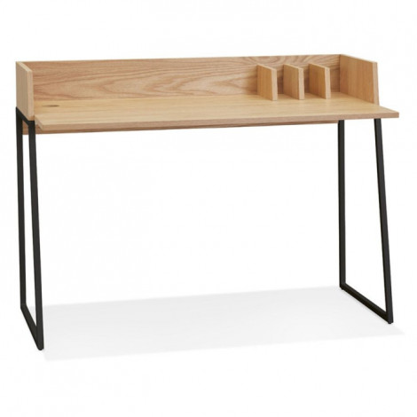 Bureau Design "Zélana" 120cm Naturel & Noir|Bureau|Paris Prix