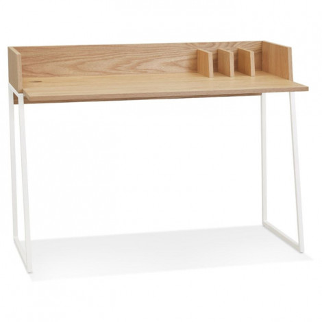 Bureau Design "Zélana" 120cm Naturel & Blanc|Bureau|Paris Prix