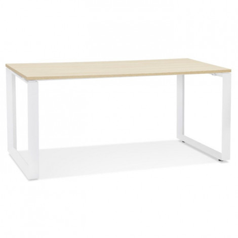 Bureau Design "Abigano" 160cm Naturel & Blanc|Bureau|Paris Prix