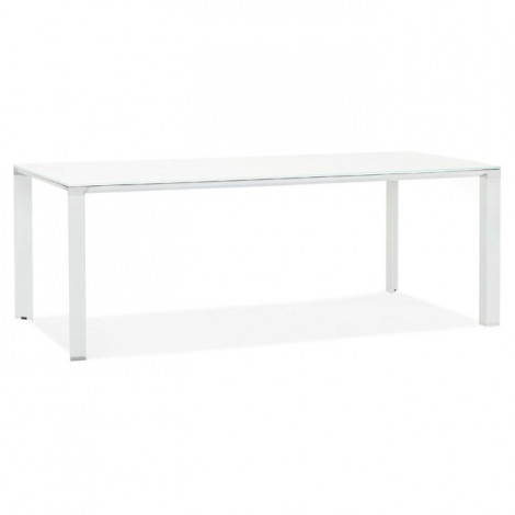 Bureau Design en Verre "Hovik" 200cm Blanc|Bureau|Paris Prix