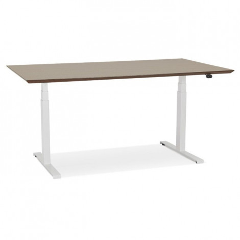 Bureau Électronique Ergonomique "Kio" 150cm Noyer & Blanc|Bureau|Paris Prix