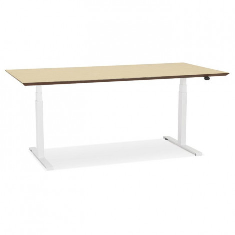 Bureau Électronique Ergonomique "Kio" 180cm Chêne & Blanc|Bureau|Paris Prix