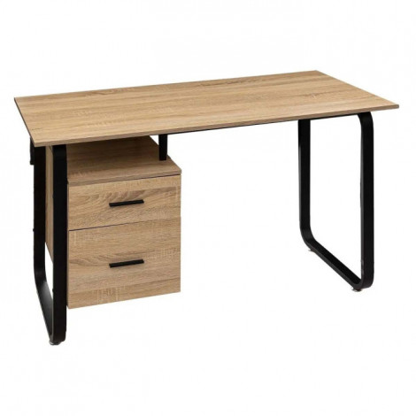 Bureau 2 Tiroirs Design "Caisson" 120cm Naturel|Bureau|Paris Prix