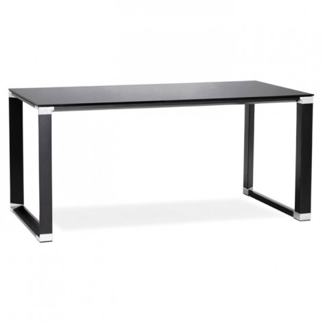 Bureau Design en Verre "Hovik" 160cm Noir|Bureau|Paris Prix