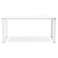 Bureau Design en Bois "Hovik" 160cm Blanc|Bureau|Paris Prix