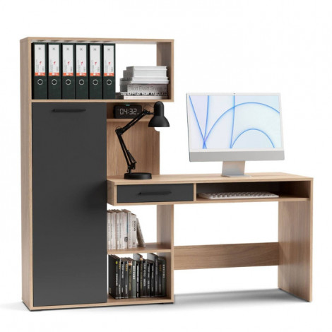 Bureau 1 Porte & 1 Tiroir "Office" 150cm Naturel|Bureau|Paris Prix