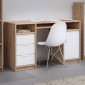 Bureau avec Rangements "Studi" 120cm Naturel & Blanc|Bureau|Paris Prix