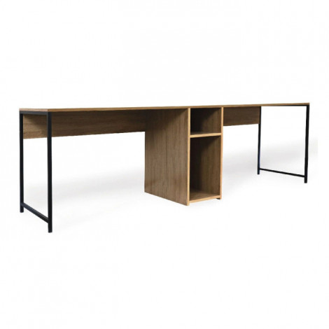 Bureau Double Design "Scott" 240cm Chêne Clair|Bureau|Paris Prix