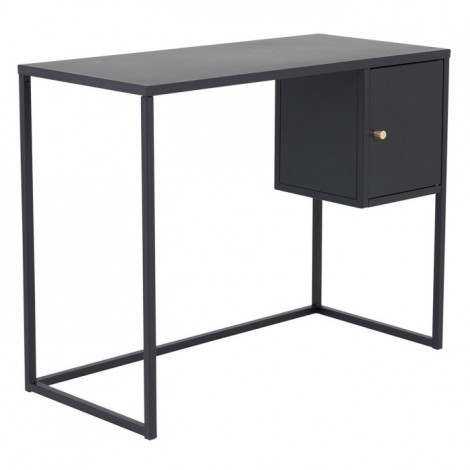 Bureau Design Avec Porte "Bakal" 95cm Noir|Bureau|Paris Prix