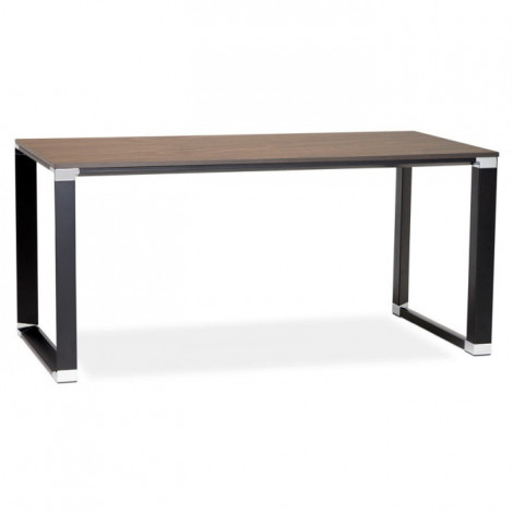 Bureau Design "Hovik" 160cm Noyer & Noir|Bureau|Paris Prix
