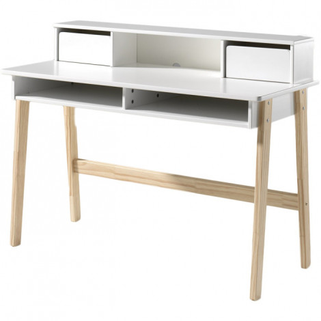 Bureau Design "Kiddy" 120cm Naturel & Blanc|Bureau|Paris Prix