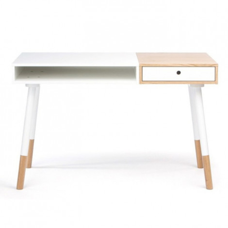Bureau Design "Sonnenblick" 120cm Blanc & Chêne|Bureau|Paris Prix