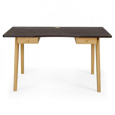 Bureau Design 2 Tiroirs "Nice" 140cm Chêne & Noir|Bureau|Paris Prix