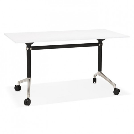 Bureau Pliable à Roulettes "Lexon" 140cm Blanc|Bureau|Paris Prix
