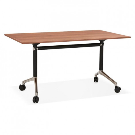 Bureau Pliable à Roulettes "Lexon" 140cm Noyer|Bureau|Paris Prix