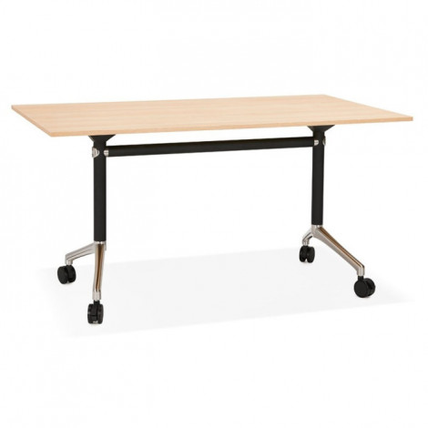 Bureau Pliable à Roulettes "Lexon" 140cm Naturel|Bureau|Paris Prix