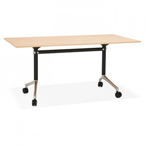 Bureau Pliable à Roulettes "Lexon" 160cm Naturel|Bureau|Paris Prix