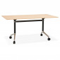 Bureau Pliable à Roulettes "Lexon" 160cm Naturel|Bureau|Paris Prix