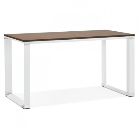 Bureau Design Bois & Métal "Lumio" 140cm Noyer & Blanc|Bureau|Paris Prix