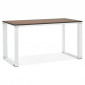 Bureau Design Bois & Métal "Lumio" 140cm Noyer & Blanc|Bureau|Paris Prix