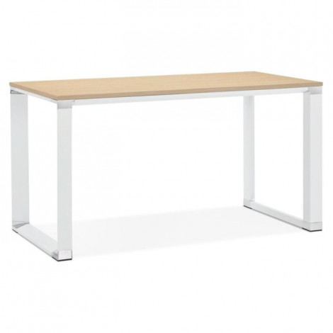 Bureau Design Bois & Métal "Lumio" 140cm Naturel & Blanc|Bureau|Paris Prix