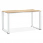 Bureau Design Bois & Métal "Lumio" 140cm Naturel & Blanc|Bureau|Paris Prix