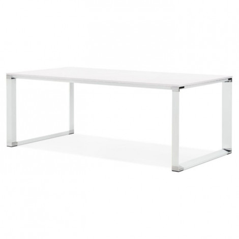Bureau Design en Bois & Métal "Hovik" 200cm Blanc|Bureau|Paris Prix