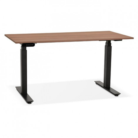 Bureau Design Réglable "Électrique" 140cm Noyer & Noir|Bureau|Paris Prix