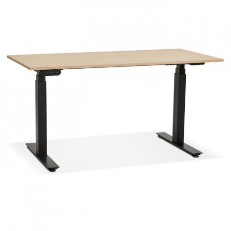 Bureau Design Réglable "Électrique" 140cm Naturel & Noir|Bureau|Paris Prix