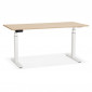 Bureau Design Réglable "Électrique" 160cm Naturel & Blanc|Bureau|Paris Prix