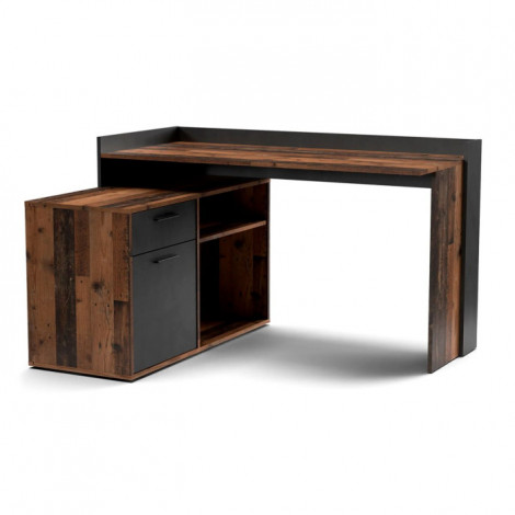 Bureau d'Angle "Dori" 136cm Chêne & Gris|Bureau|Paris Prix