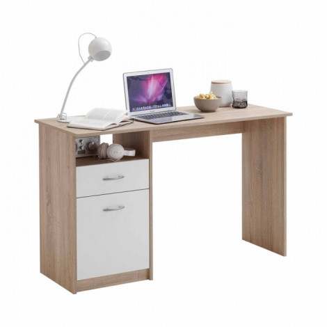 Bureau Design 1 Porte & 1 Tiroir "Sonka" 123cm Naturel|Bureau|Paris Prix