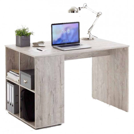 Bureau & Étagère Design "Trent" 117cm Chêne Sable|Bureau|Paris Prix
