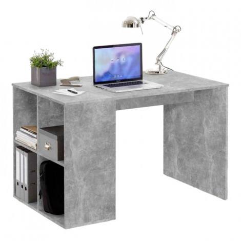 Bureau & Étagère Design "Trent" 117cm Gris|Bureau|Paris Prix