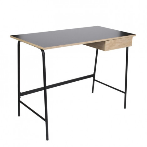Bureau Design "Stanford" 100cm Naturel & Noir|Bureau|Paris Prix
