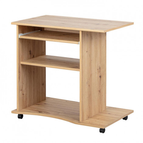 Bureau Informatique à Roulettes "Tao" 80cm Beige|Bureau|Paris Prix