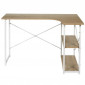 Bureau d'Angle Déco "Job" 120cm Blanc & Naturel|Bureau|Paris Prix