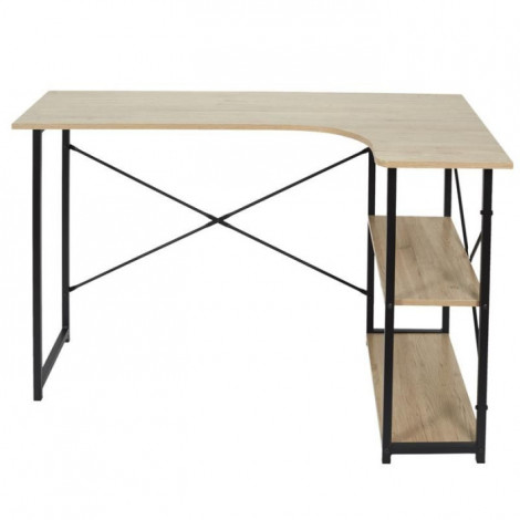 Bureau d'Angle Déco "Job" 120cm Noir & Naturel|Bureau|Paris Prix