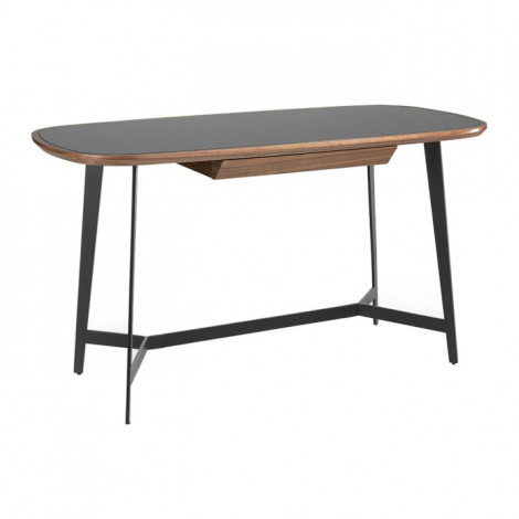 Bureau 1 Tiroir Design "Lucia" 140cm Noyer|Bureau|Paris Prix