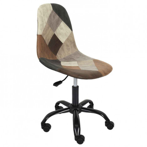 Chaise de Bureau "Patchwork" 78cm Marron & Noir|Chaises et Fauteuils|Paris Prix