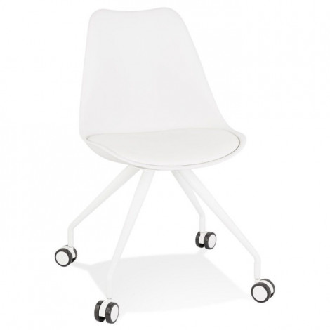 Chaise de Bureau Design "Laxina" 92cm Blanc|Chaises et Fauteuils|Paris Prix