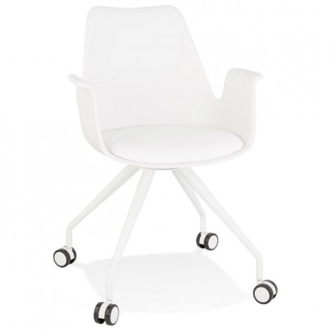 Chaise de Bureau Design "Mirabel" 89cm Blanc|Chaises et Fauteuils|Paris Prix