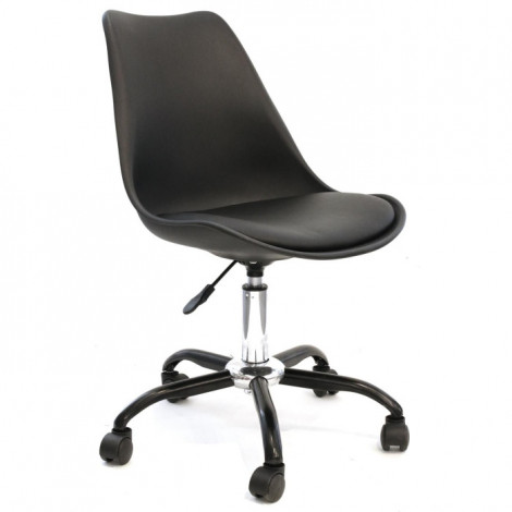 Chaise de Bureau Design "Kiruna" 92cm Noir|Chaises et Fauteuils|Paris Prix
