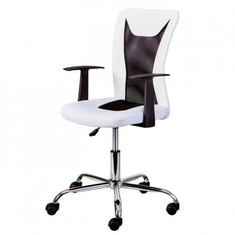 Fauteuil de Bureau "Gaspard" 89-99cm Blanc & Noir|Chaises et Fauteuils|Paris Prix