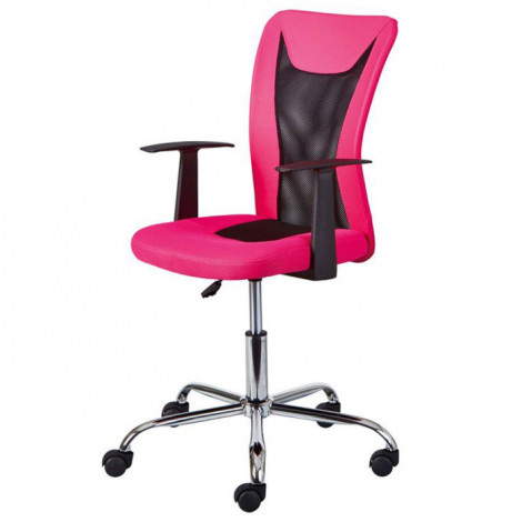 Fauteuil de Bureau "Gaspard" 89-99cm Rose & Noir|Chaises et Fauteuils|Paris Prix