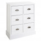 Commode 6 Tiroirs "Lavido" 75cm Blanc Laqué|Commode|Paris Prix