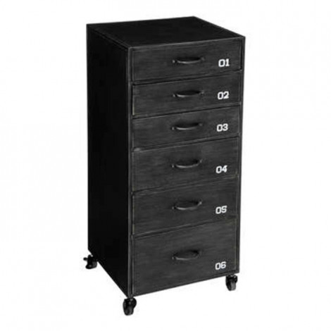 Chiffonnier 6 Tiroirs en Métal "Sevin" 96cm Gris|Commode|Paris Prix
