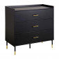 Commode 3 Tiroirs Design "Tedy" 80cm Noir|Commode|Paris Prix